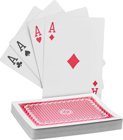 grote pokerkaarten - 54 kaarten - 18 x 13 cm - waterafstotend - XXL - plastic