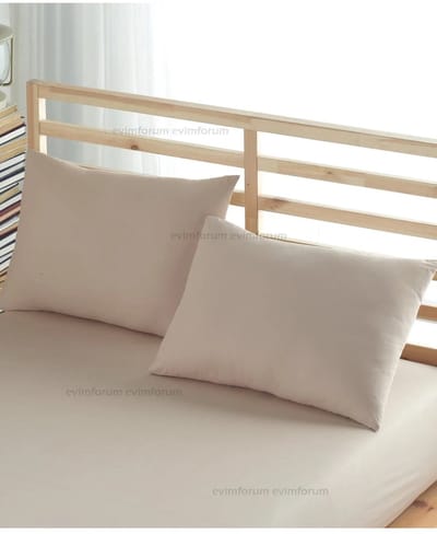Kussenslopen – 100% Katoen – De Linde Home – Set van 2 – Zachte Kussenslopen – Beige – 60x70 cm – Ranforce Katoen – Zacht & Ademend – Perfecte Pasvorm – Hypoallergeen – Duurzaam – Stijlvol & Comfortabel