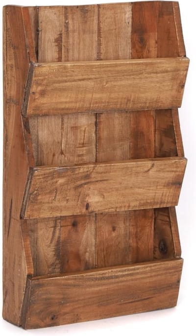 Lp Opbergsysteem - Lp Houder - Lp Koffer - Met Drie Opbergvakken- Hout - 38cm x 11cm x 60cm