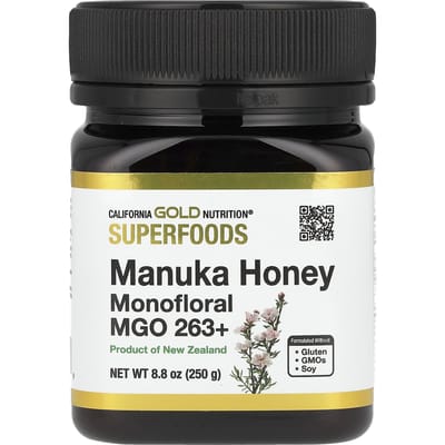 California Gold Nutrition, Superaliments, Miel de Manuka, Monofloral, MGO 263+, 8,8 oz (250g)