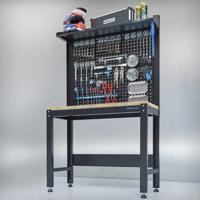 Datona® Werkbank PREMIUM eiken 119 cm breed - Zwart