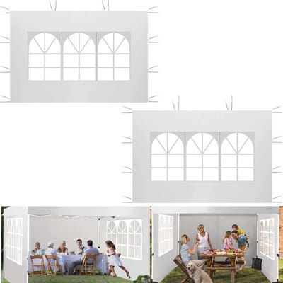 Waterdichte Zijpanelen voor Paviljoen – 2 Stuks van 2 x 3 m, UV-bestendig en Duurzaam Oxford-Stof