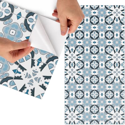 Tulup Meubelfolie - Geometrische elegantie Meubelfolie Zelfklevend - 75x150 cm - Blauw Meubelfolie - Plakfolie Meubels - Geometrische Meubelfolie - Decoratiefolie Zelfklevend - Slaapkamer decoratie - Achtergronden en patronen