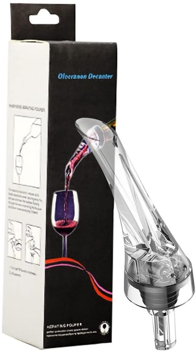 Dailygoods- Decanteerschenktuit met beluchter - Druppelvrije Wijn - Karaf/Flessenschenktuit - Glazen Ventilatie - Wijnbeluchter - Hoogwaardig ABS/Materiaal