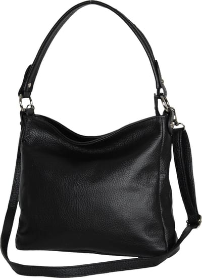 AmbraModa GLX35 - Italiaans handtas schoudertas crossbodytas van echt leer zwart
