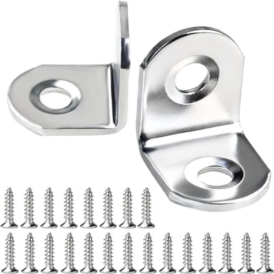 50 Stuks Hoekverbinders 20x20mm, Metalen Hoek 90 Graden, Ideaal voor Meubelverbindingen en Houten Constructies met 50 Schroeven
