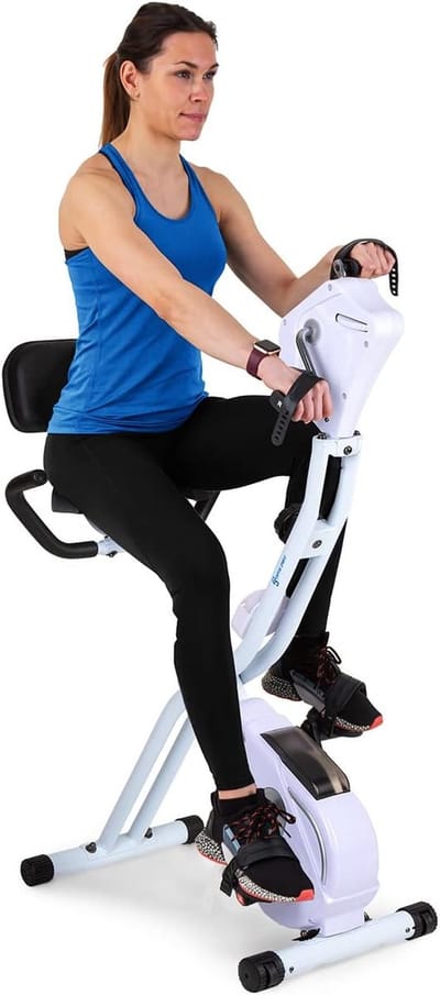 Hometrainer Fiets - Fitnessfiets Hometrainer - Thuis Sporten - Full Body Training - 75 Kg Vliegwiel - Zilver