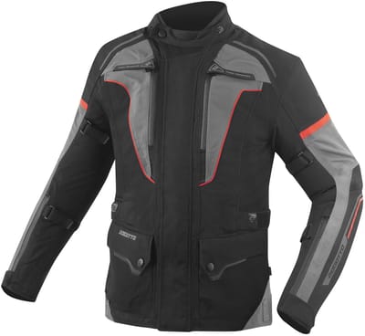Bogotto Shado 2in1 Waterdichte Zwart Grijs Rood Textiele Motorjas - Jas