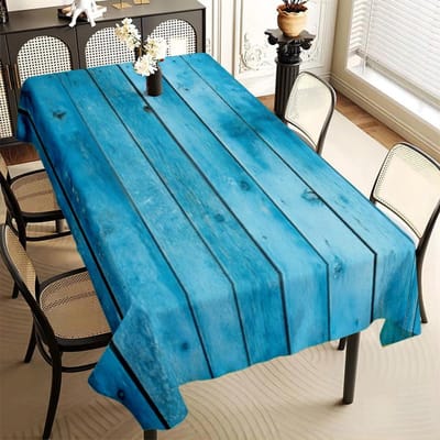 Zomer Zee Blauw Houtnerf Tafelkleed voor Tafeldecoratie Waterdicht Rechthoekig Herbruikbaar Tafelkleden voor Keuken Eetkamer Binnen Feest 90x140cm blue