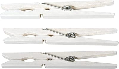 Witte Houten Wasknijpers - Set van 18 - 7,2 cm - Creatieve Decoraties voor Bruiloften en Cadeaus