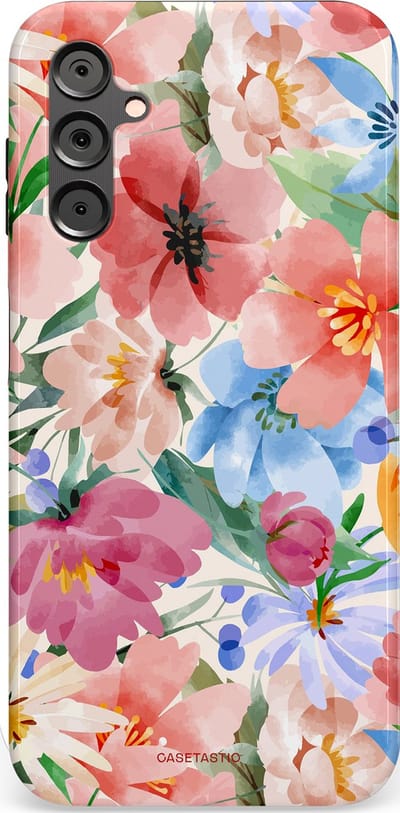 Casetastic Hoesje Geschikt voor Samsung A14 (5G/4G) - Stijlvolle Beschermende Duo-layer Case - Tuin van tinten