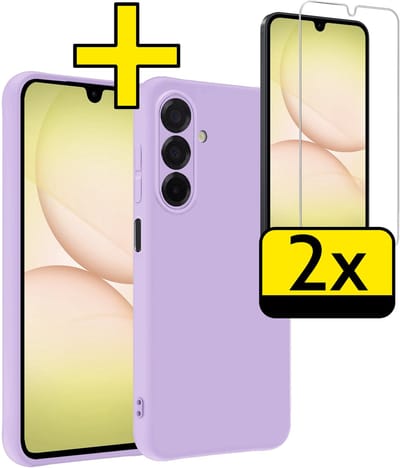Hoesje - Met 2x Screenprotector - Geschikt voor Samsung Galaxy A17 - Sterk & Shockproof - Back Cover - Siliconen Case - Telefoon Hoes - Telefoonhoesjes - Lila