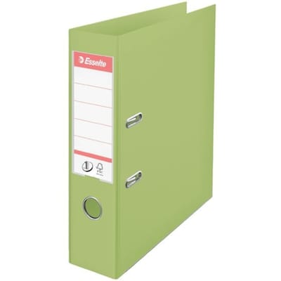 Esselte No.1 VIVIDA Kunststof A4 Ordner met Etikethouder - Voor 500 Vel - Rugbreedte van 75mm - Groen