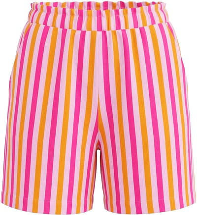 Studio Untold - Dames - Shorts wijde pijpen neonstrepen elastische tailleband - Lichtroze - Maat 44