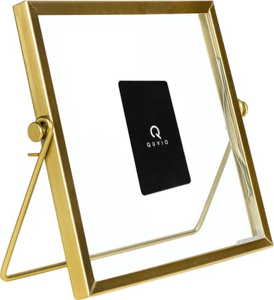 QUVIO Fotolijst - Fotoalbum - Fotoboek - Foto - Fotokader - Fotolijstje voor 1 - Fotolijsten - Fotohouder - Woonaccessoires  - Staand - Staal - Rechthoek - 15 x 15 cm (bxh) - Goud
