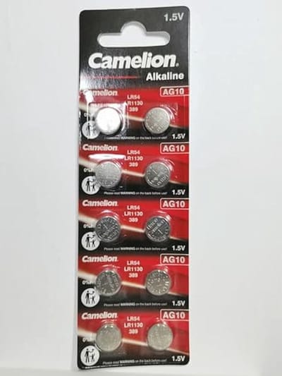 10 Alkaline Knopcelbatterijen AG10 / LR54 / 189/389 / LR1130 - Verpakking van 10 Stuks - Lange Houdbaarheid