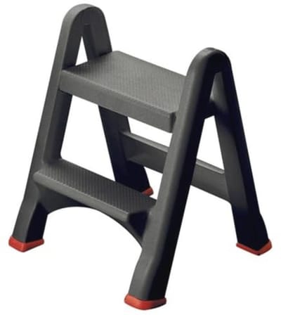 Opvouwbare 2-Traps Ladder met Antislip Voetpads - Grijs