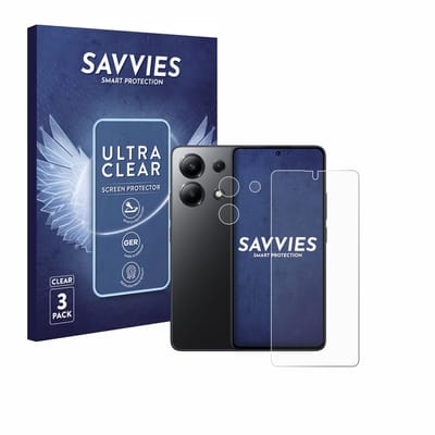 Savvies - Screenprotector voor Xiaomi Redmi Note 13 5G (Voor+Camera) - Folie Beschermfolie transparant 6 Stuks