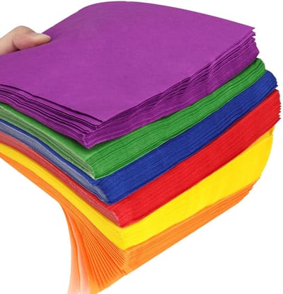 Dailygoods- Cocktailservetten 240 Stuks - Veelkleurige Servetten - Dubbellaagse Feestservetten - Vierkante Lunchservetten - 6,5 x 16,5 cm - Reliëf Randen