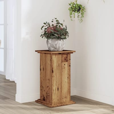 vidaXL - Plantenstandaard - 33x33x60 - cm - bewerkt - hout - oud - houtkleurig