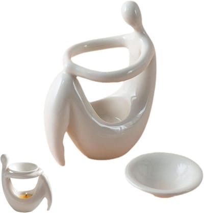 Keramische Aromatherapie Diffuser voor Essentiële Olie, Kaarsen en Sfeervolle Slaapkamerdecoratie in Wit