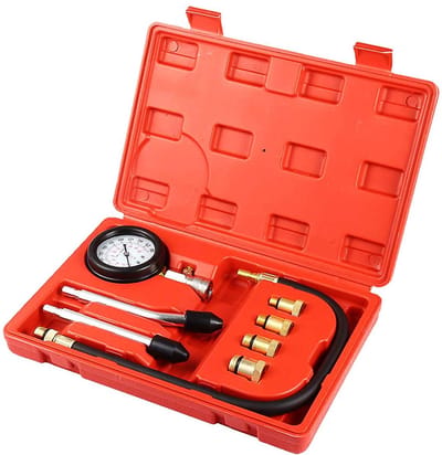 Ynkkvre - compressietester set - 0-21 bar - 9-delige kit voor benzinemotoren van auto’s en vrachtwagens - testapparaat voor motorcompressie
