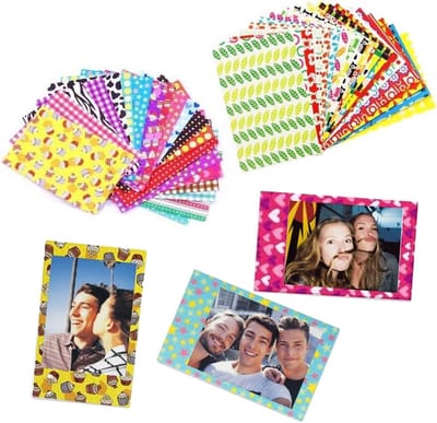 Kleurrijke Foto Frame Stickers voor Instant Camera's - 40 Stuks voor Mini 9, 8, 7S, 70, 26, 50S, 90, 40, 11 en 12 - Creatieve Decoratie voor Foto's en Herinneringen