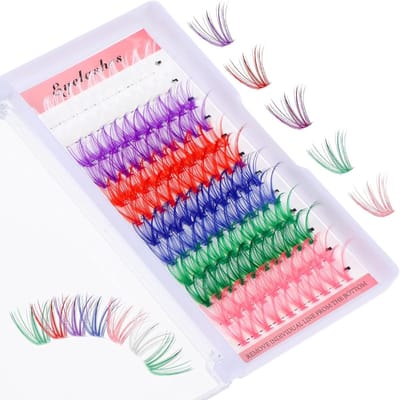 120 Stuks Wimperextensions in 14 mm en 16 mm, 6 Kleuren, D-Curls, Individuele Wimpers, Cluster Wimpers, DIY Wimperextensions