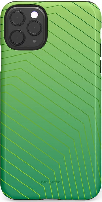 Casetastic Hoesje Geschikt voor Apple iPhone 11 Pro Max - Stijlvolle Beschermende Duo-layer Case - Neon Groen Net