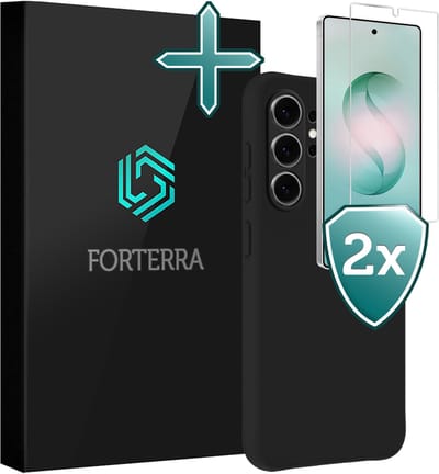 Hoesje Met 2x Screenprotector - Geschikt voor Samsung Galaxy S26 Ultra - Sterk & Shockproof - Telefoon Hoes - Back Cover - Siliconen Case - Zwart
