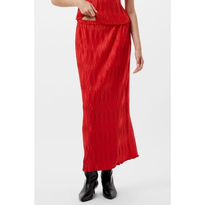 French Connection Moira Pleated Skirt Scarlet Red Size: S | Maxi Skirts Outlet | Dames | Rood