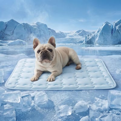 Cooling Hondenmat Q-Max >0.5 - Verkoelende Koelmat voor Hond en Kat - Wasbaar en Antislip - Ademend Zomerbed - Blauw - 24 x 18 inch (Small)