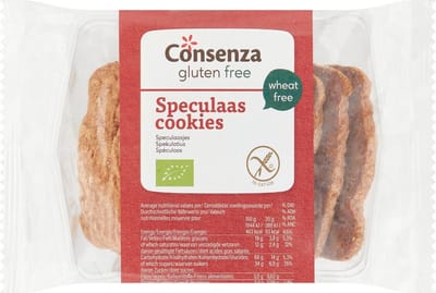 Consenza Speculaasjes glutenvrij 12 zakjes x 100 gram