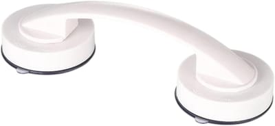 Zuignap Handvat - Veiligheidsgreep Badkamer - Veiligheid Verhogend - Installatie Zonder Boren - 19cm Lengte - Wit