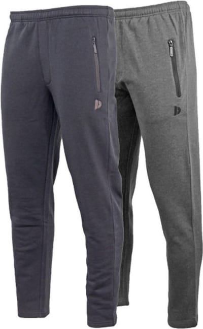 2-Pack Donnay - Joggingbroek met rechte pijp (Sky) - Sportbroek - Heren - Navy/Charcoal-marl (1397) - maat XXL