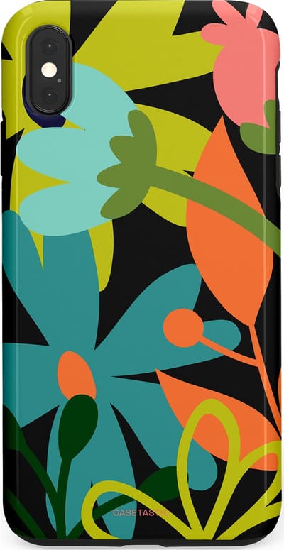 Casetastic Hoesje Geschikt voor Apple iPhone Xs Max - Stijlvolle Beschermende Duo-layer Case - Botanisch Feest