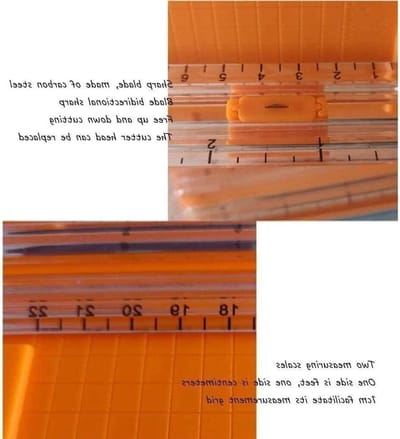 Papiersnijder - Snijmachine Documenten - Precisie Snijwerk - Opvouwbaar Compact - A3 Formaat - Blauw