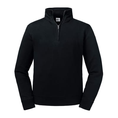 Russell Heren Authentieke Kwartier Ritssweatshirt (Zwart)