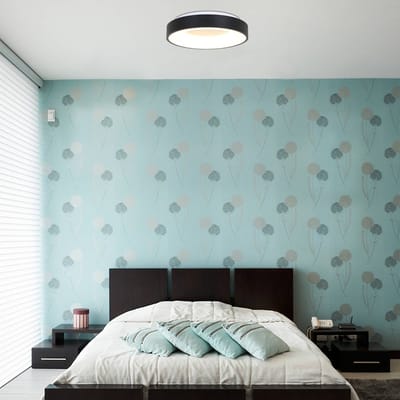 Plafonnière Steinhauer Ringlede Ø48cm Zwart, Modern, Kunststof en Metaal, Binnenverlichting