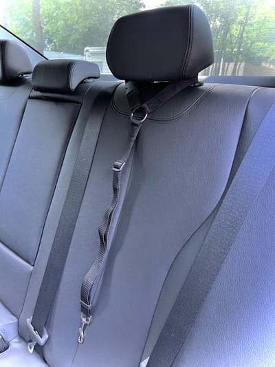 Verstelbare autogordel voor honden - Hondengordel - Hondenriem - Zwart - Adjustable dog harness for the car - Leash - Black
