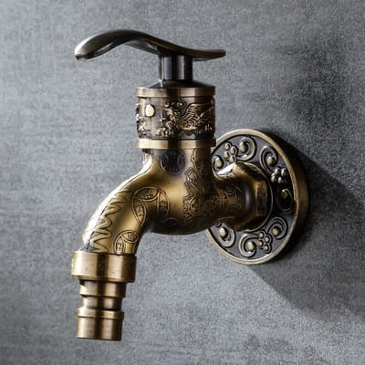 WiseGoods Luxe Retro Kraan - Gedetailleerde Buitenkraan - Decoratieve Tuin Kraan - Zinklegering