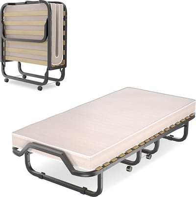 Vouwbed - Opklapbed - Logeerbed - Zetelbed - Veldbed - Kampeerbed - Logeermatras - 1 persoons - Metalen frame