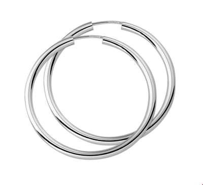 TFT oorringen Ronde Buis Zilver Glanzend 2.5 mm x 38 mm