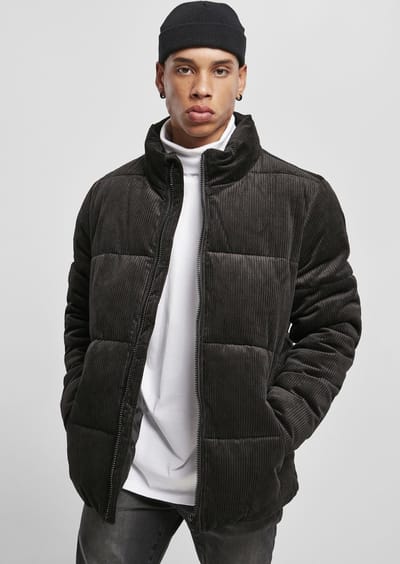 Urban Classics - Boxy Corduroy Puffer winterjas - XL - Zwart