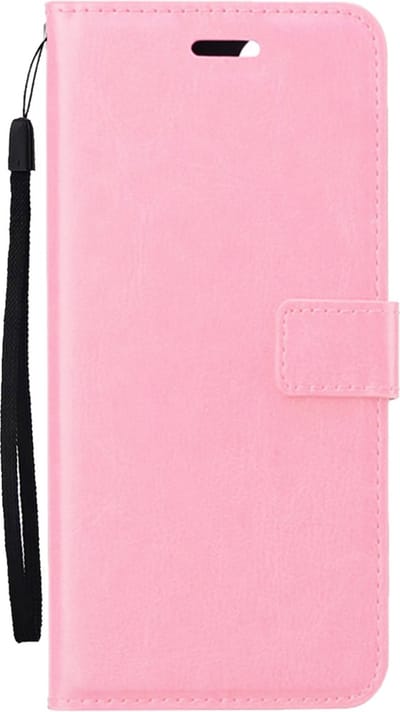 Hoes - Met Pasjeshouder - Geschikt voor Samsung Galaxy A55 - Luxe Bookcase Portemonee - Flip Case - Kunstleer Book Case - Flipcase - Book Cover - Walletcase - PortemonneeHoes - Lichtroze