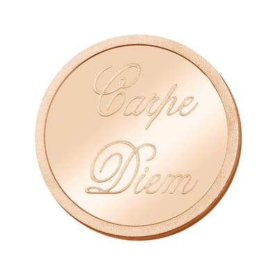 Quiges - Munthouder Munt 25mm Carpe Diem Roségoudkleurig - EPRS031