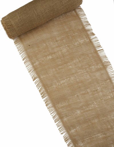 ARTYFETES - Tafelkleed van jutte met franjes 30 cm x 5 m bohemian chic