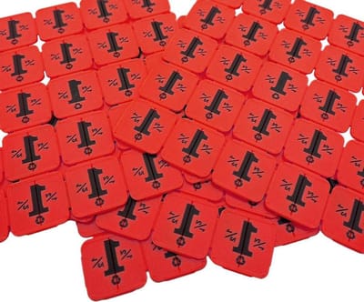 Breekmunten 1000 stuks - Tokens Consumptie - Evenementen Organiseren - Gemaakt van gerecycled plastic - 24x24 mm - Rood