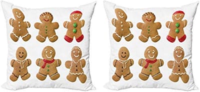 ABAKUHAUS Peperkoekmannetje – kussenhoes 40x40 cm – dubbelzijdig – 2-pack