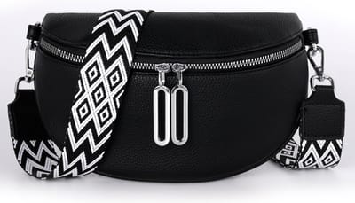 TAN.TOMI Dames Schoudertas – Damestas – Trendy Crossbody & Heuptas – Kleine Schoudertas – Verstelbare Bag Strap – Stijlvol & Functioneel – Zwart